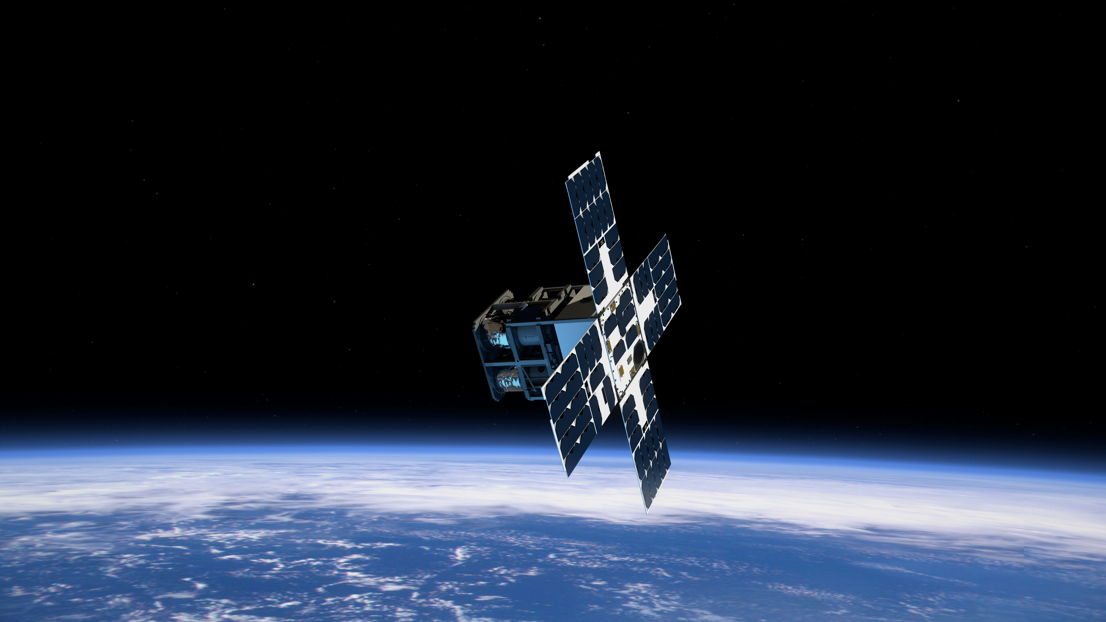 Earth-observation satellite above the planet